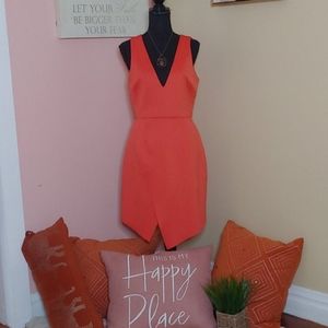 Asos Sz 8 Sleeveless Medium Dress Deep/low V Neck